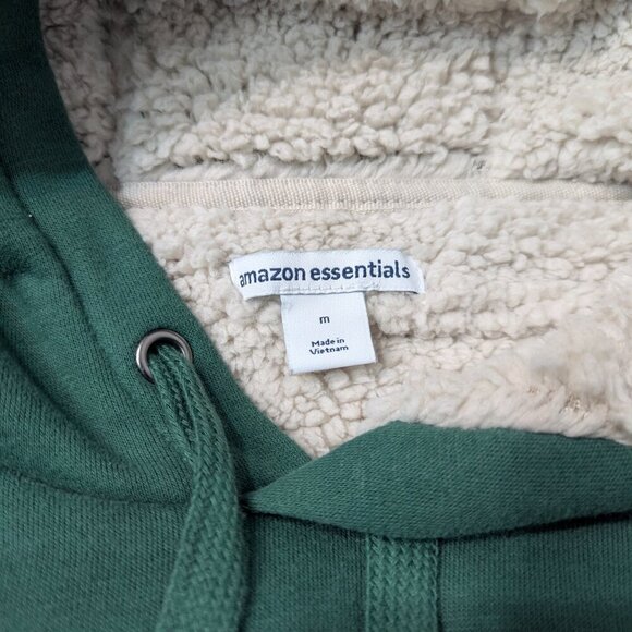 Amazon Essentials Women's Sherpa-Lined Fleece Hoodie Forest Green SZ- M - Picture 3 of 4